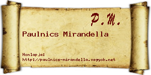 Paulnics Mirandella névjegykártya